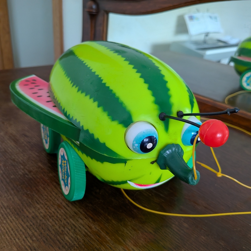 Wacky Melon Vintage Rare Pull Toy Looking For A Loving Home